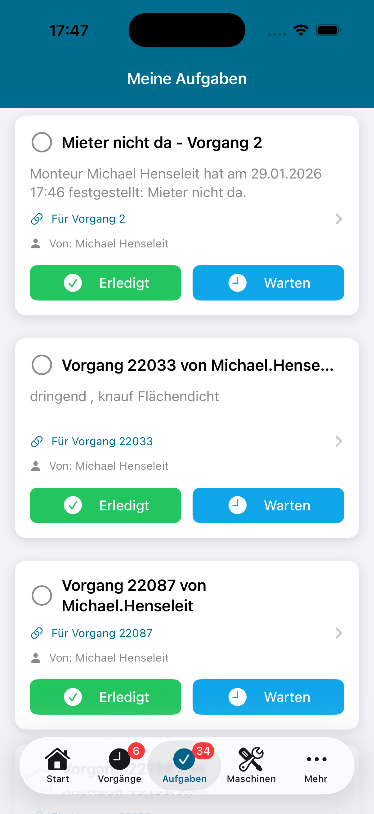 Aufgabenliste