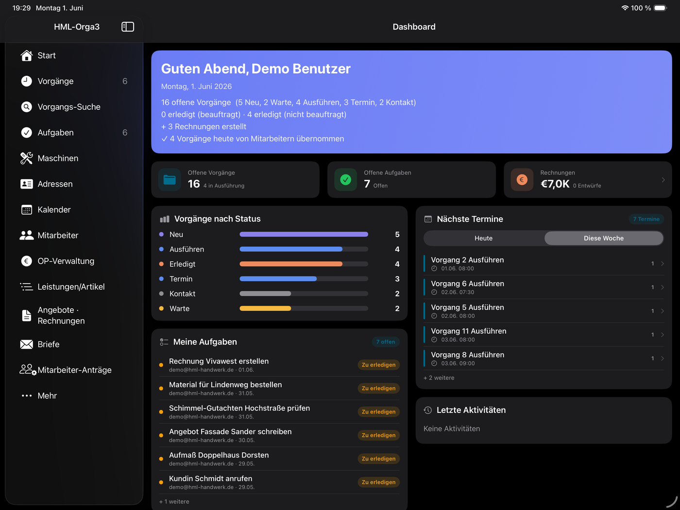 iPad Dashboard