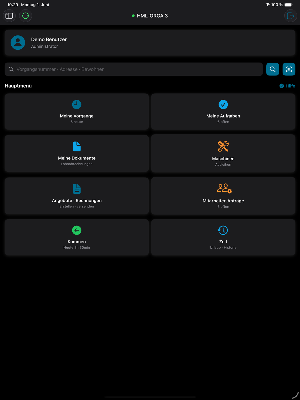 iPad Startseite