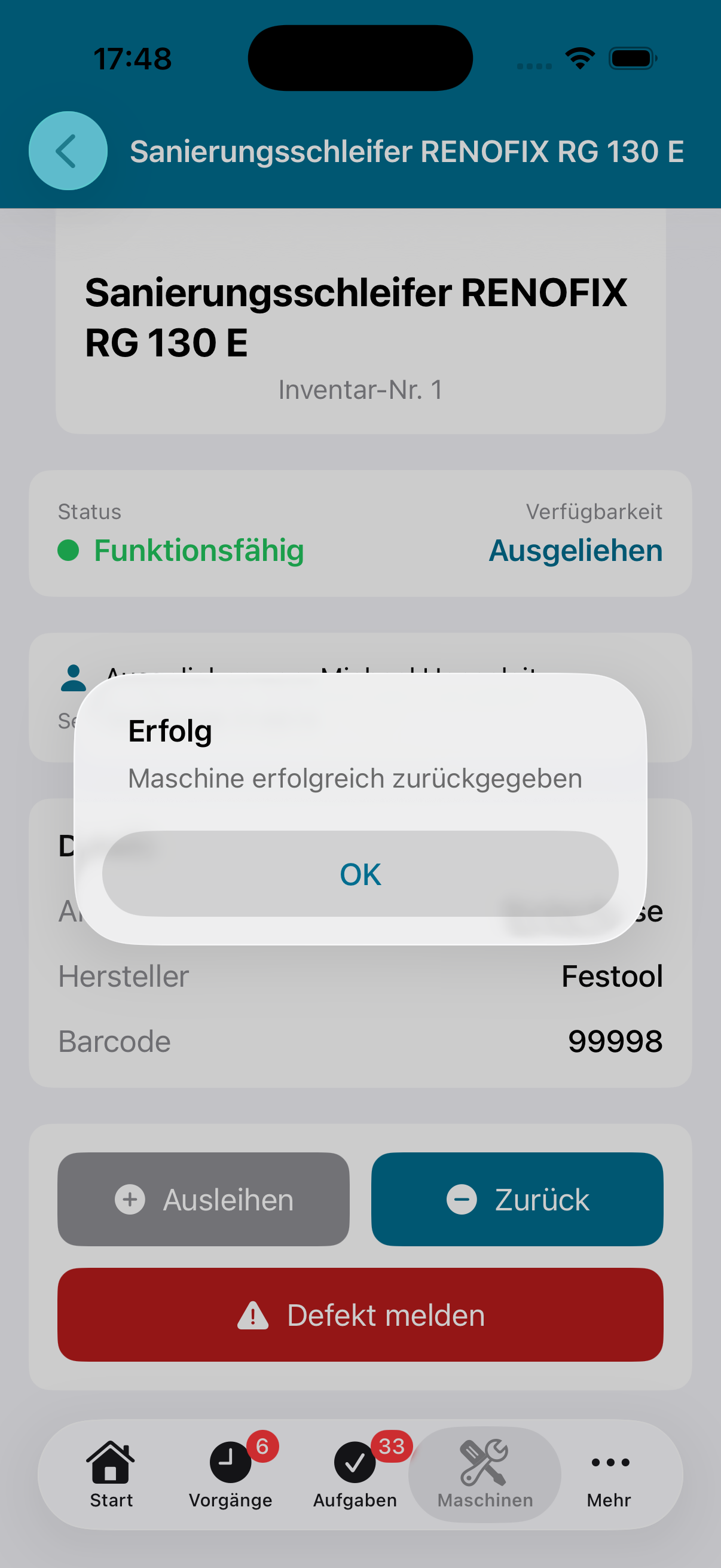 Zurueckgegeben