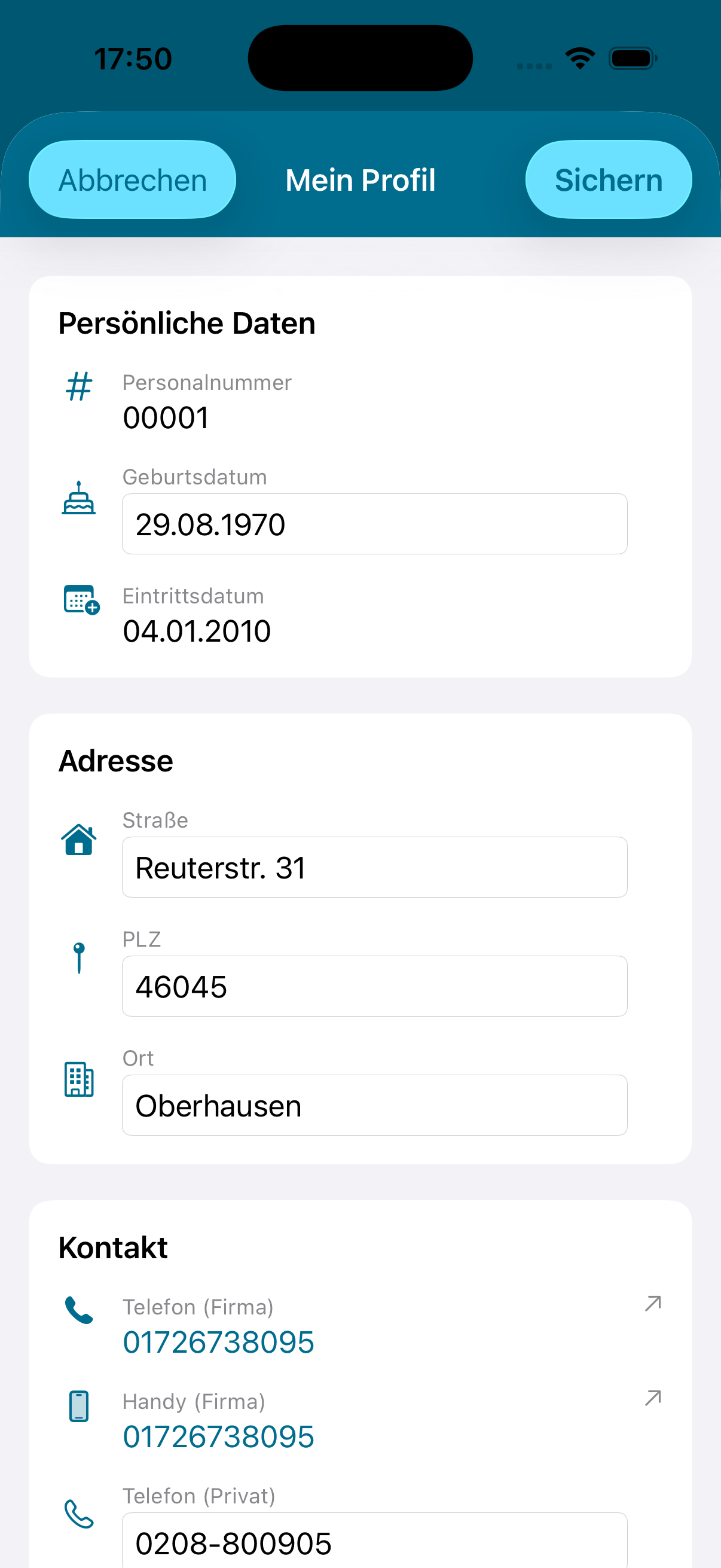 Profil bearbeiten