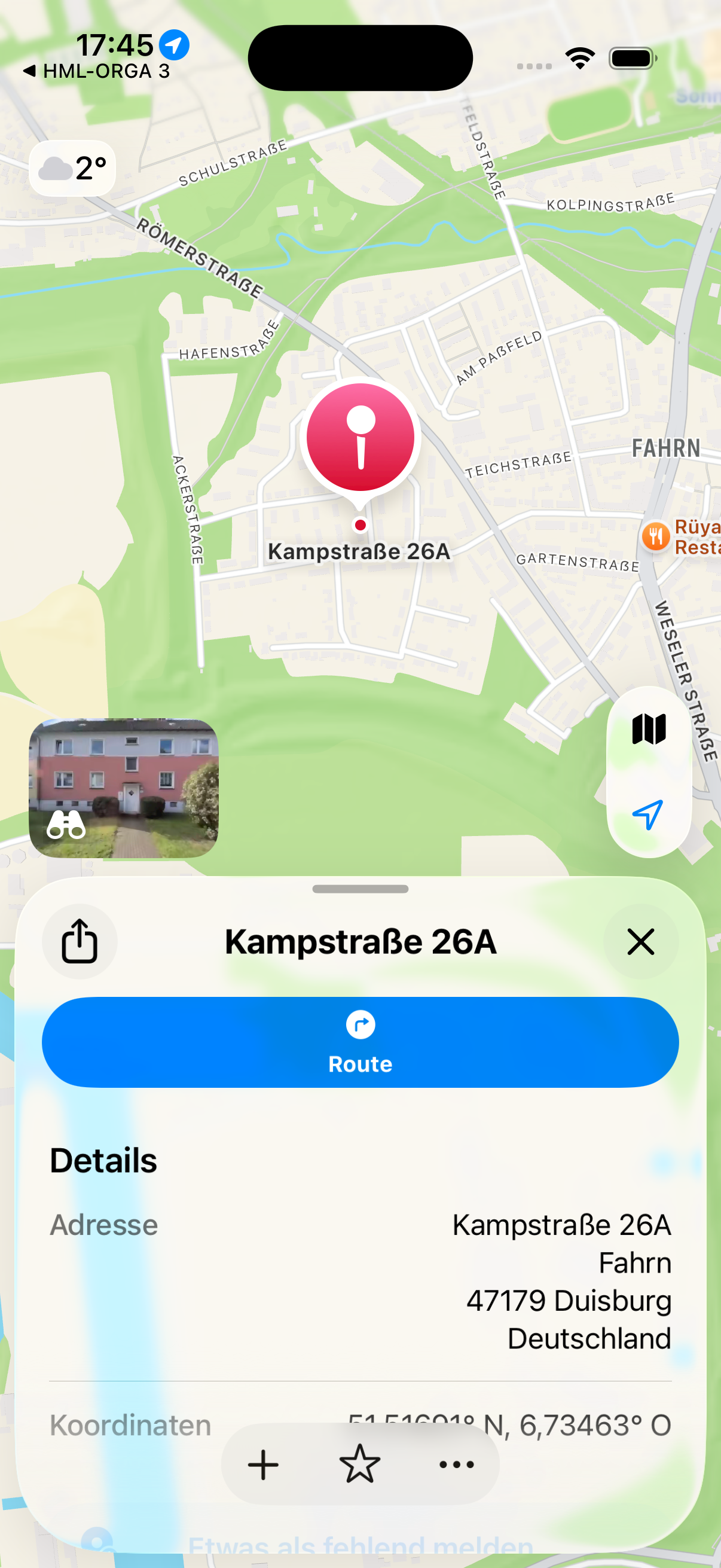 Apple Maps Route