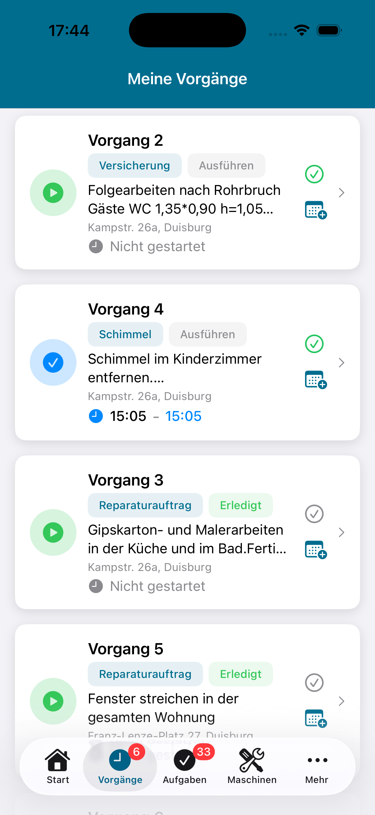 Vorgangsliste