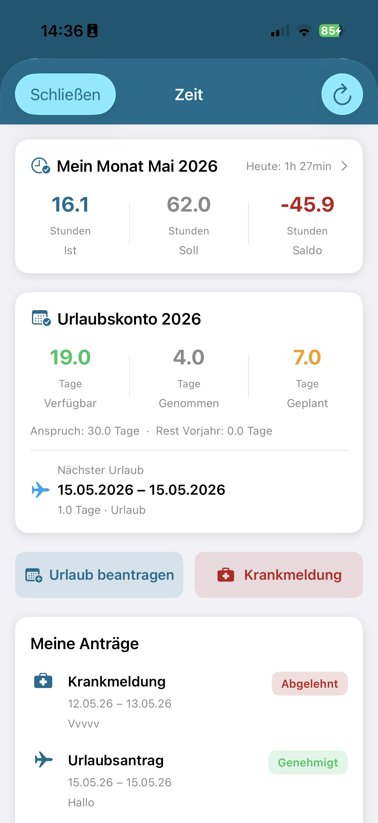 Zeit-Übersicht